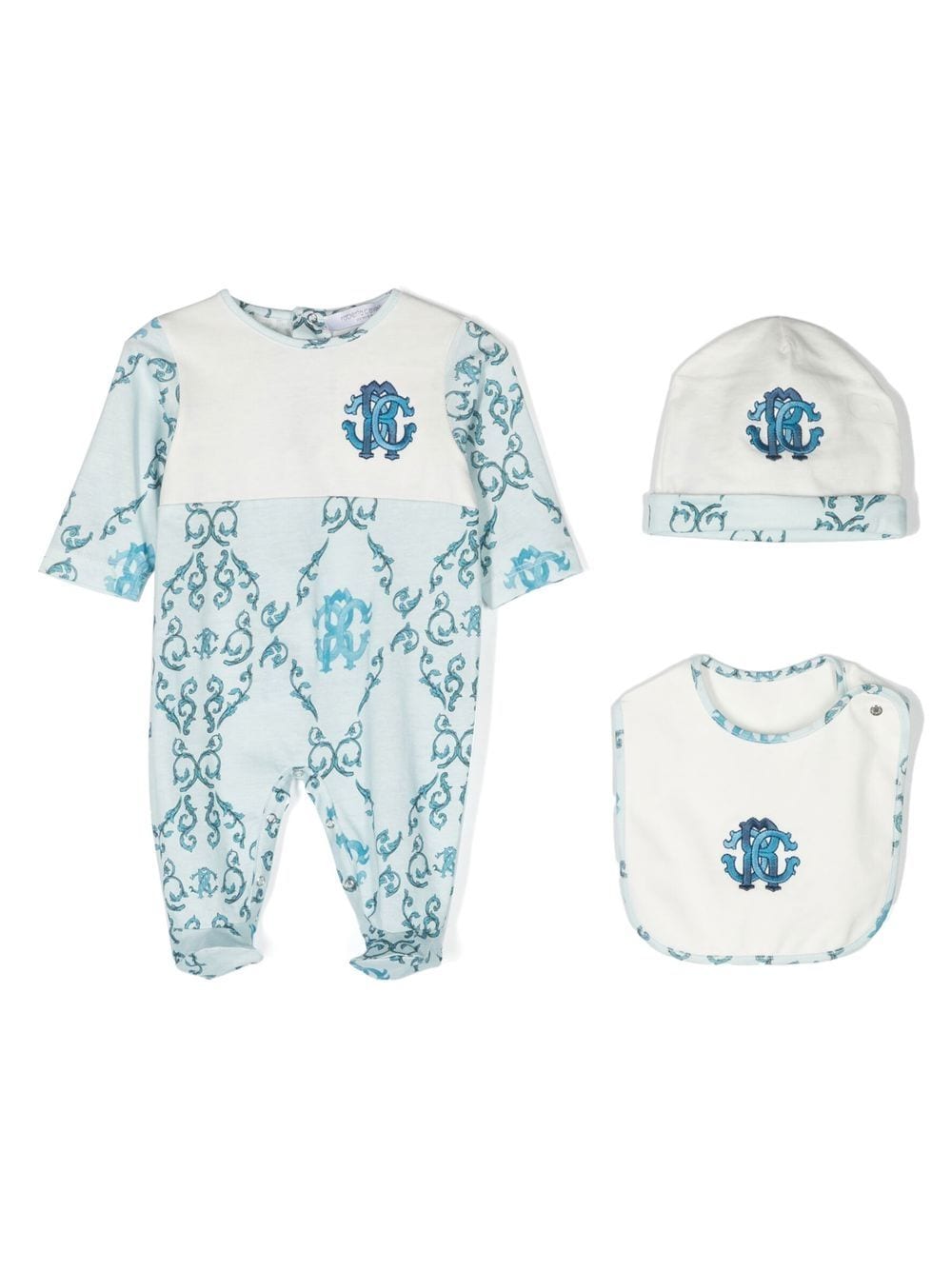 Roberto Cavalli Junior Strampler-Set mit Logo-Print - Weiß von Roberto Cavalli Junior