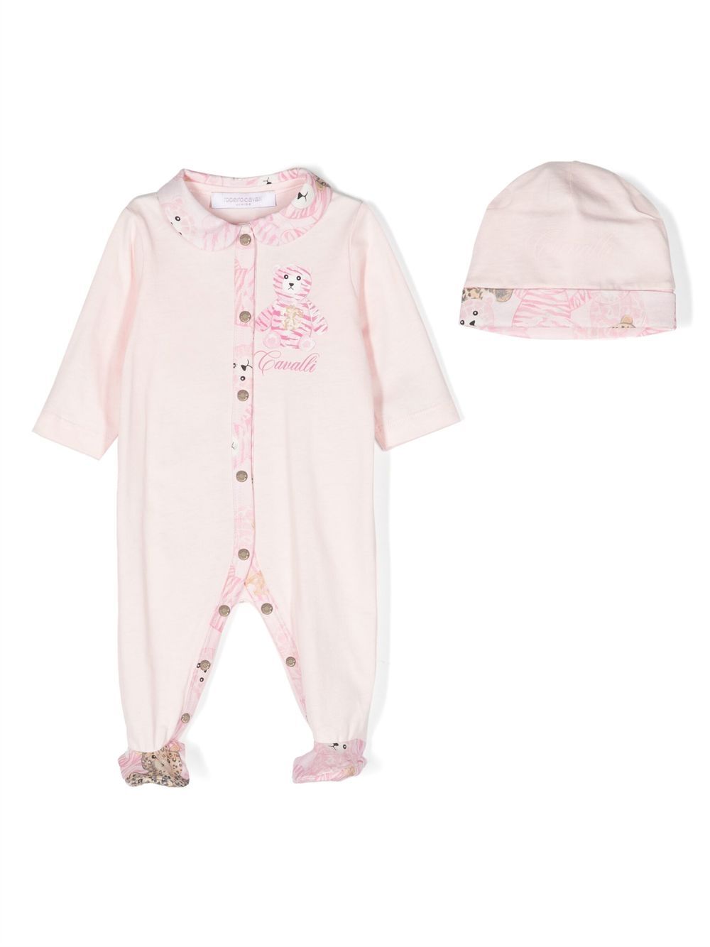 Roberto Cavalli Junior Strampler-Set mit Tiere-Print - Rosa von Roberto Cavalli Junior