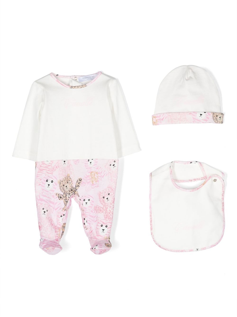 Roberto Cavalli Junior Strampler-Set mit Tiere-Print - Weiß von Roberto Cavalli Junior