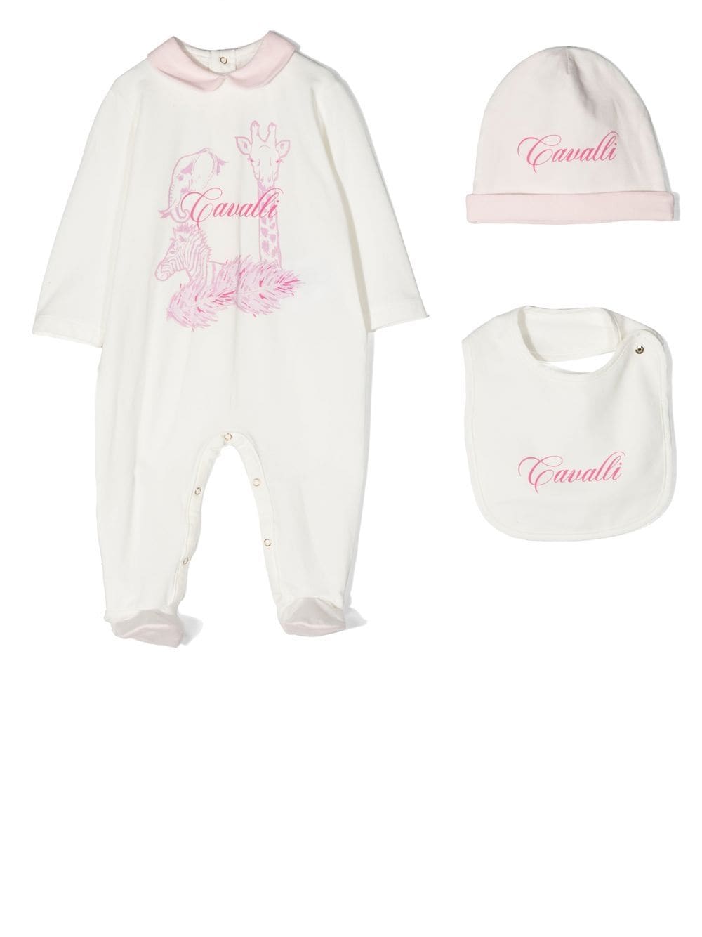 Roberto Cavalli Junior Strampler-Set mit Tiere-Print - Weiß von Roberto Cavalli Junior