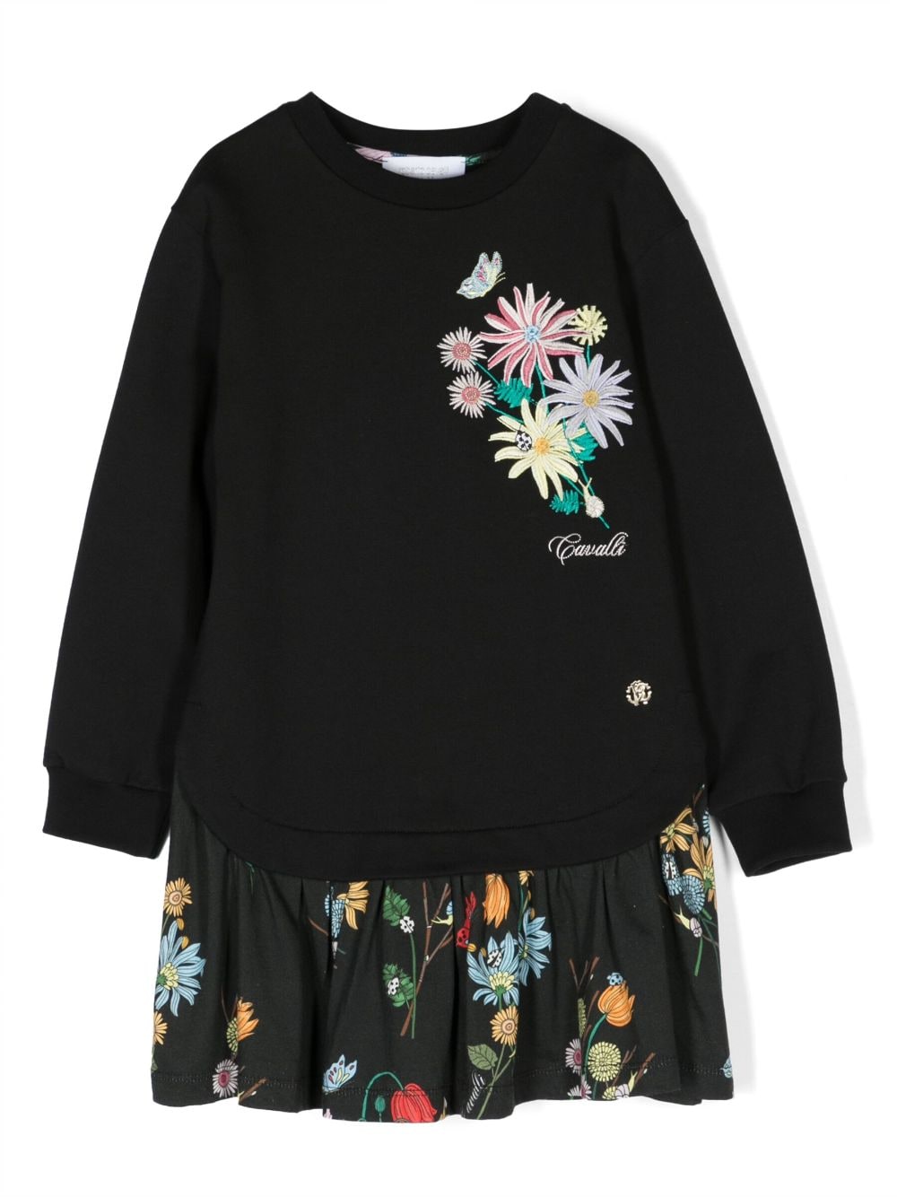 Roberto Cavalli Junior Sweatshirt mit Blumenmotiv - Schwarz von Roberto Cavalli Junior