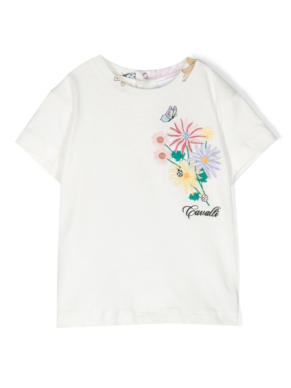 Roberto Cavalli Junior T-Shirt mit Logo-Stickerei - Weiß von Roberto Cavalli Junior