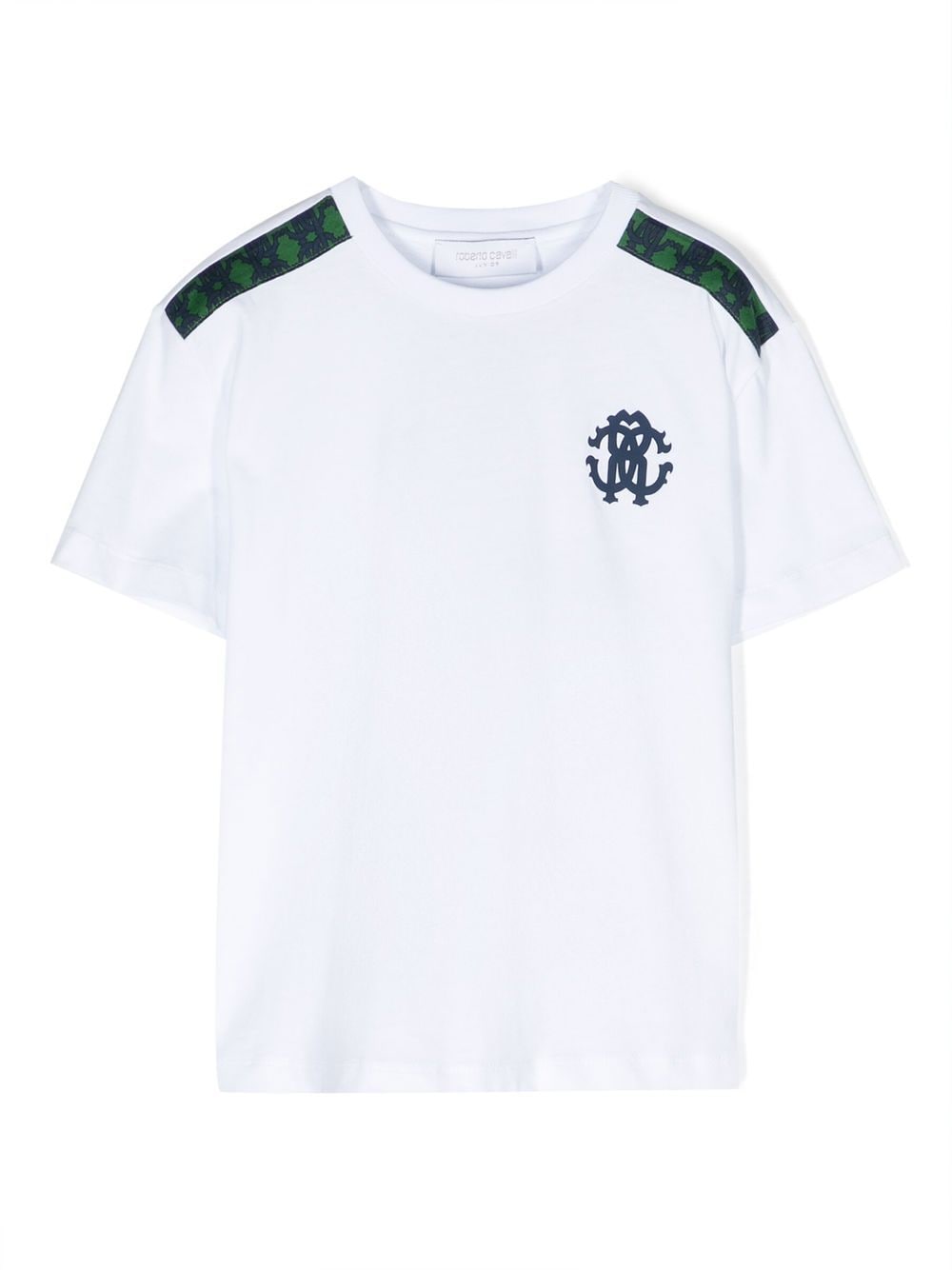 Roberto Cavalli Junior T-Shirt mit Logo-Streifen - Weiß von Roberto Cavalli Junior