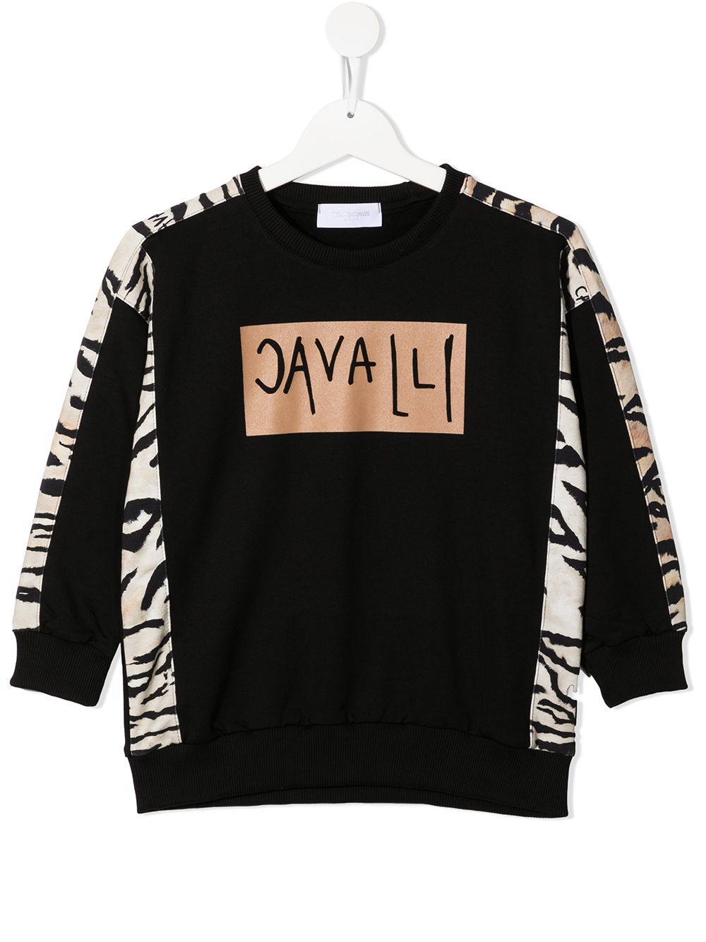 Roberto Cavalli Junior Sweatshirt mit Animal-Print - Schwarz von Roberto Cavalli Junior