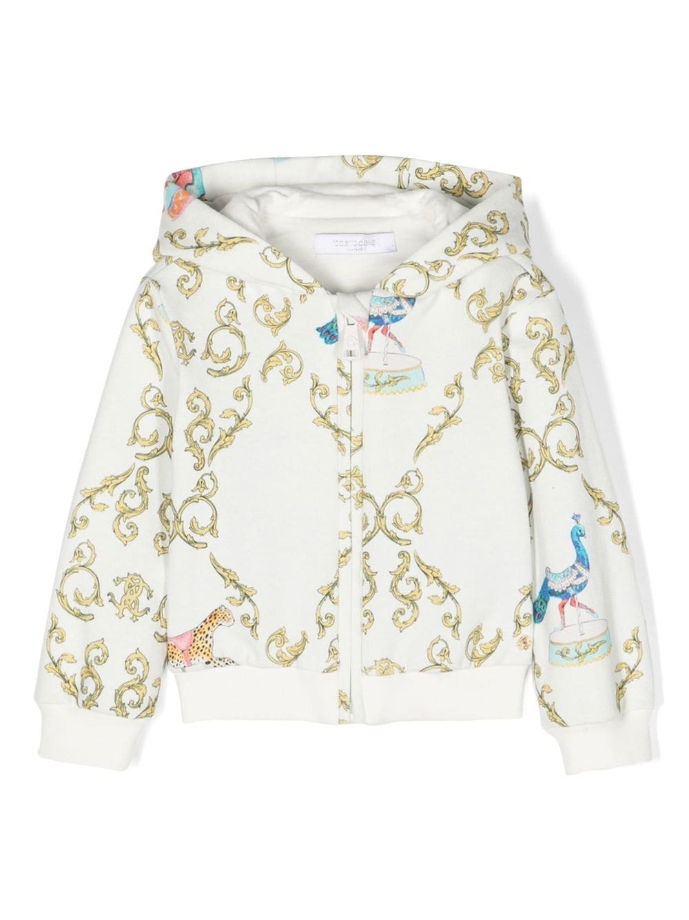 Roberto Cavalli Junior chain-print zip-up hoodie - Weiß von Roberto Cavalli Junior