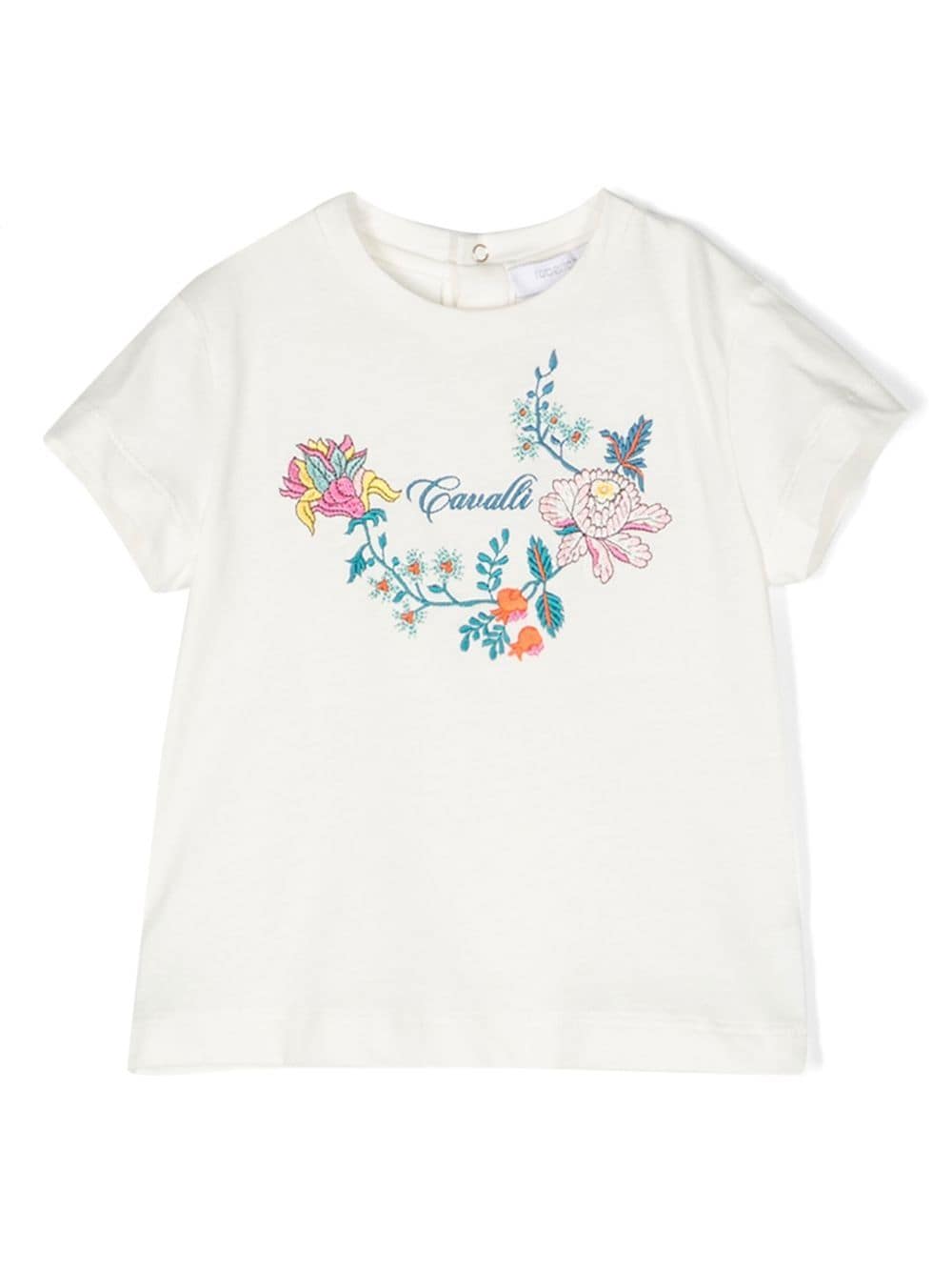 Roberto Cavalli Junior Sweatshirt mit Blumenstickerei - Weiß von Roberto Cavalli Junior