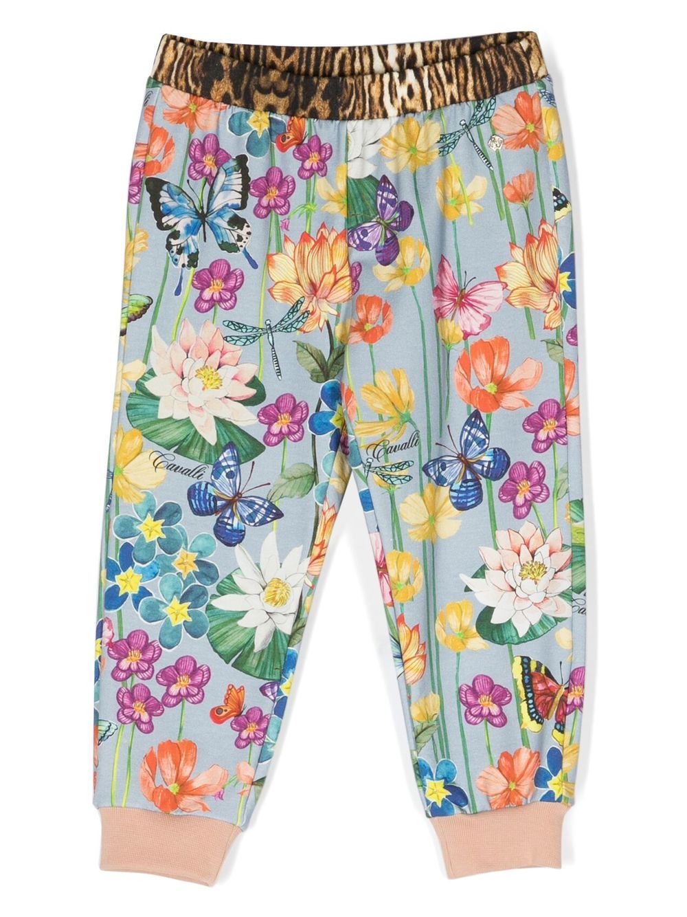 Roberto Cavalli Junior Jogginganzug mit Blumen-Print - Blau von Roberto Cavalli Junior