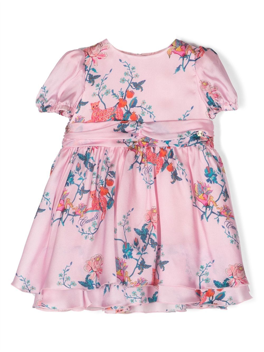 Roberto Cavalli Junior Seidenkleid mit Blumen-Print - Rosa von Roberto Cavalli Junior