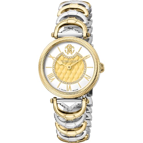 Roberto Cavalli by Franck Muller Damen Analog Quarz Uhr mit Edelstahl Armband RV1L138M0051 von Roberto Cavalli by Franck Muller