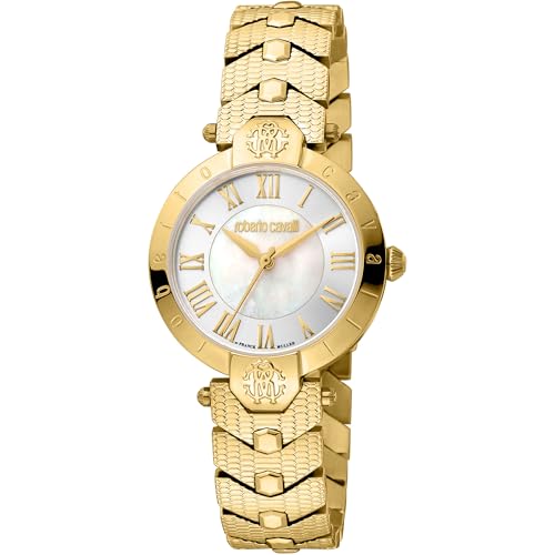 Roberto Cavalli by Franck Muller Damen Analog Quarz Uhr mit Edelstahl Armband RV1L166M0051 von Roberto Cavalli by Franck Muller