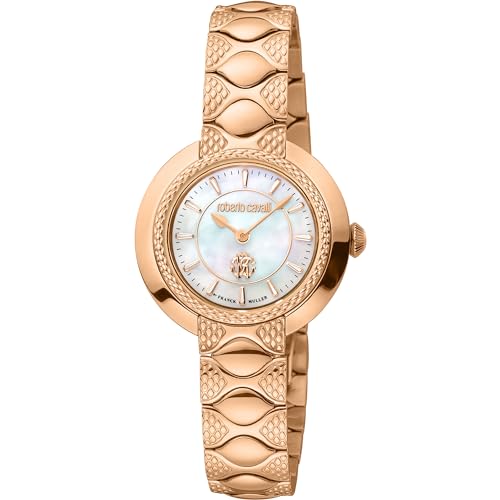 Roberto Cavalli by Franck Muller Damen Analog Quarz Uhr mit Edelstahl Armband RV1L180M0041 von Roberto Cavalli by Franck Muller