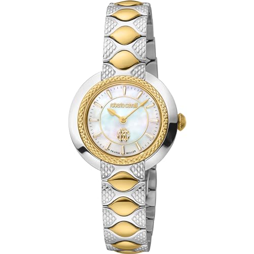 Roberto Cavalli by Franck Muller Damen Analog Quarz Uhr mit Edelstahl Armband RV1L180M0051 von Roberto Cavalli by Franck Muller