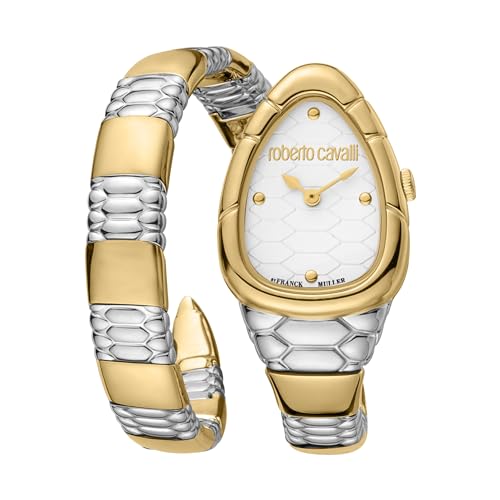 Roberto Cavalli by Franck Muller Damen Analog Quarz Uhr mit Edelstahl Armband RV1L184M0061 von Roberto Cavalli by Franck Muller