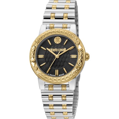 Roberto Cavalli by Franck Muller Damen Analog Quarz Uhr mit Edelstahl Armband RV1L188M0091 von Roberto Cavalli by Franck Muller