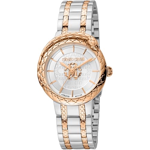 Roberto Cavalli by Franck Muller Damen Analog Quarz Uhr mit Edelstahl Armband RV1L189M0091 von Roberto Cavalli by Franck Muller