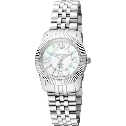 Roberto Cavalli by Franck Muller Damen Analog Quarz Uhr mit Edelstahl Armband RV1L191M0041 von Roberto Cavalli by Franck Muller