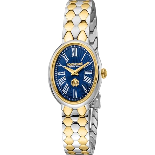 Roberto Cavalli by Franck Muller Damen Analog Quarz Uhr mit Edelstahl Armband RV1L196M0081 von Roberto Cavalli by Franck Muller