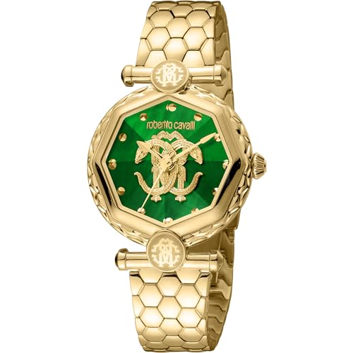 Roberto Cavalli by Franck Muller Damen Analog Quarz Uhr mit Edelstahl Armband RV1L204M0061 von Roberto Cavalli by Franck Muller