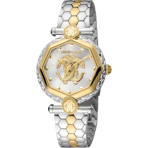 Roberto Cavalli by Franck Muller Damen Analog Quarz Uhr mit Edelstahl Armband RV1L204M0081 Roberto Cavalli by Franck Muller Damen Analog Quarz Uhr mit Edelstahl Armband RV1L204M0081 von Roberto Cavalli by Franck Muller