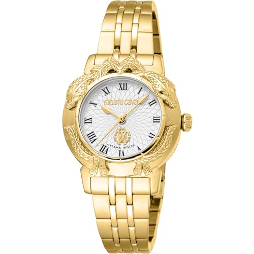 Roberto Cavalli by Franck Muller Damen Analog Quarz Uhr mit Edelstahl Armband RV1L227M0051 von Roberto Cavalli by Franck Muller