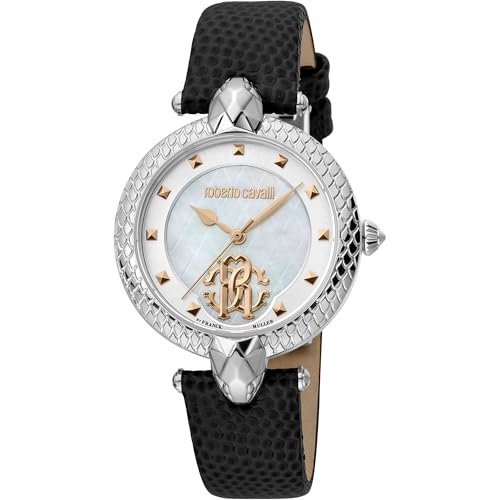 Roberto Cavalli by Franck Muller Damen Analog Quarz Uhr mit Leder Armband RV1L130L0011 von Roberto Cavalli by Franck Muller