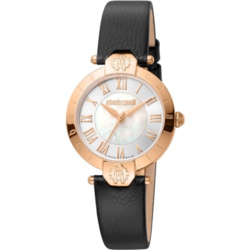 Roberto Cavalli by Franck Muller Damen Analog Quarz Uhr mit Leder Armband RV1L166L0031 von Roberto Cavalli by Franck Muller