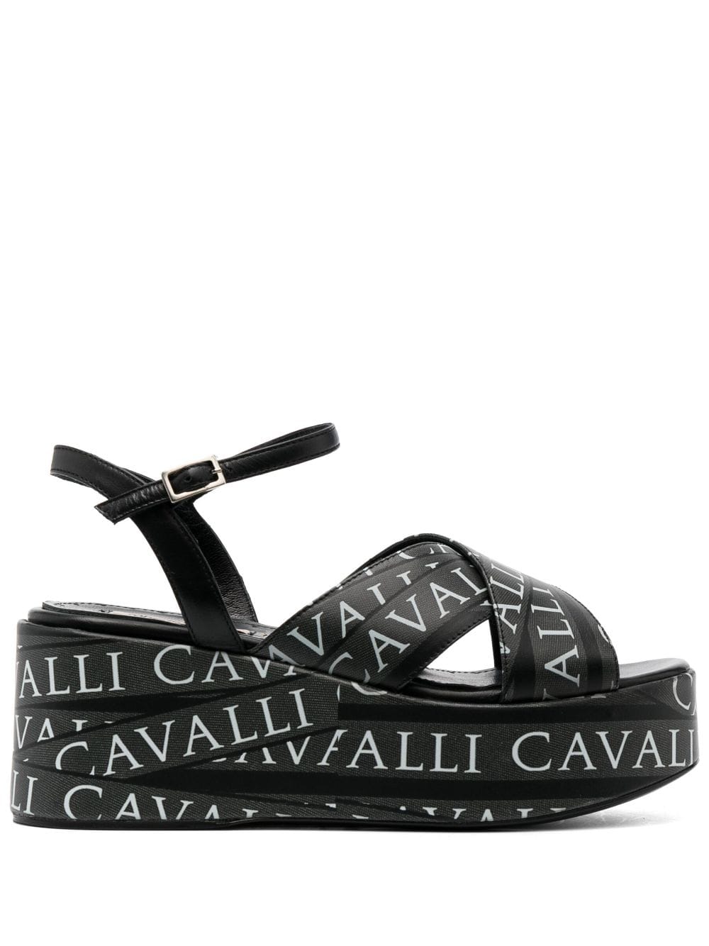 Roberto Cavalli Sandalen mit Logo 70mm - Schwarz von Roberto Cavalli