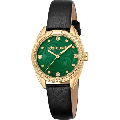 Roberto Cavalli Damen Analog Quarz Uhr mit Leder Armband RC5L118L0025 von Roberto Cavalli