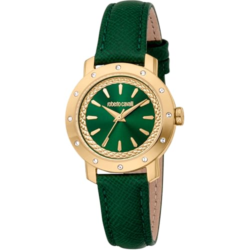 Roberto Cavalli Damen Analog Quarz Uhr mit Leder Armband RC5L125L0025 von Roberto Cavalli
