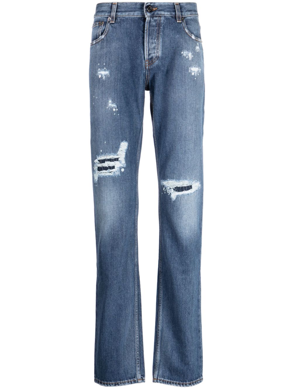 Roberto Cavalli Gerade Jeans in Distressed-Optik - Blau von Roberto Cavalli