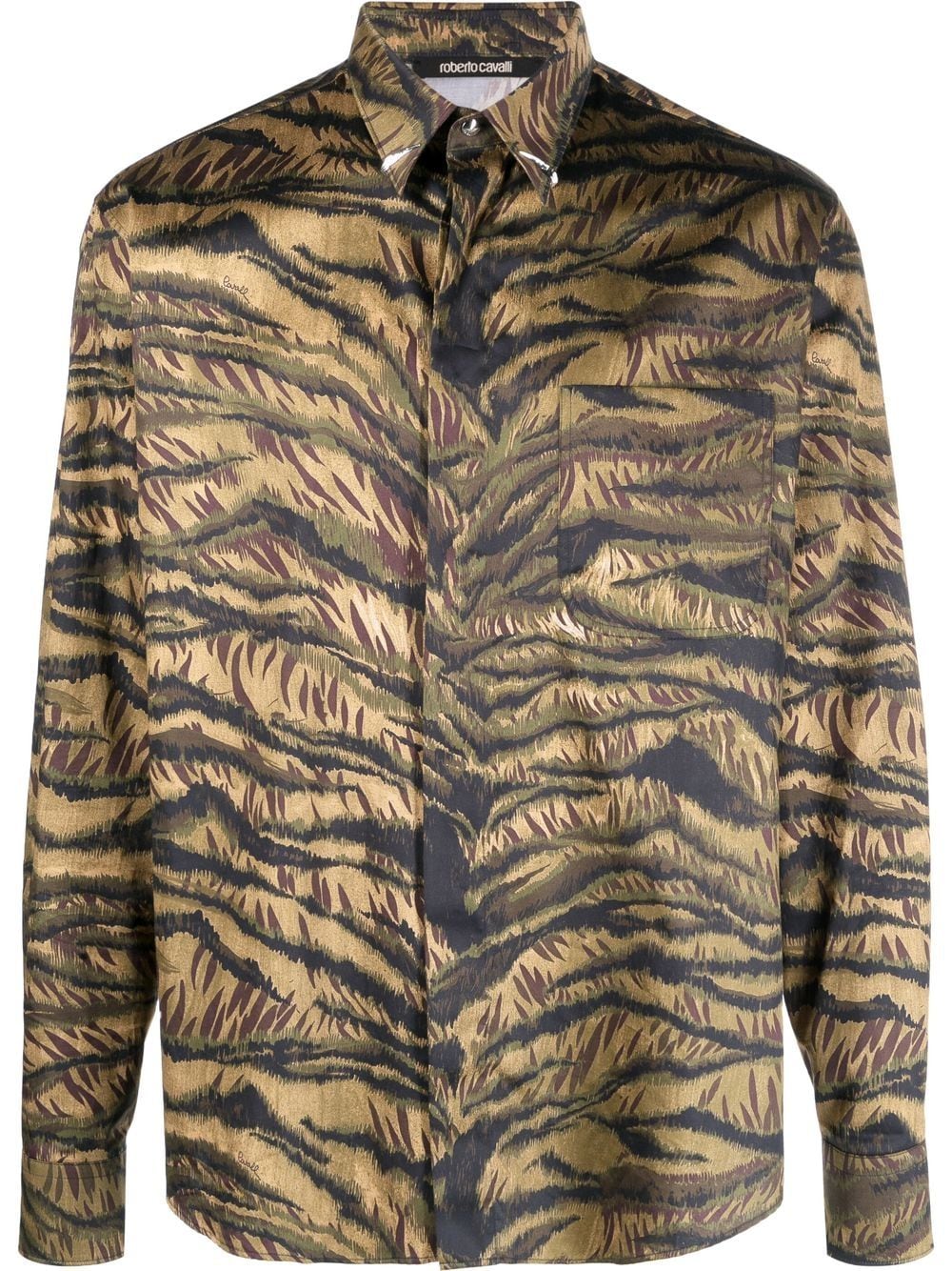 Roberto Cavalli Hemd mit Tiger-Print - Grün von Roberto Cavalli