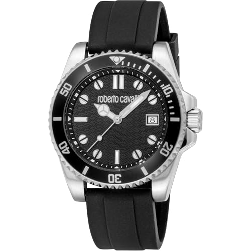 Roberto Cavalli Herren Analog Quarz Uhr mit Gummi Armband RC5G129P0025 von Roberto Cavalli