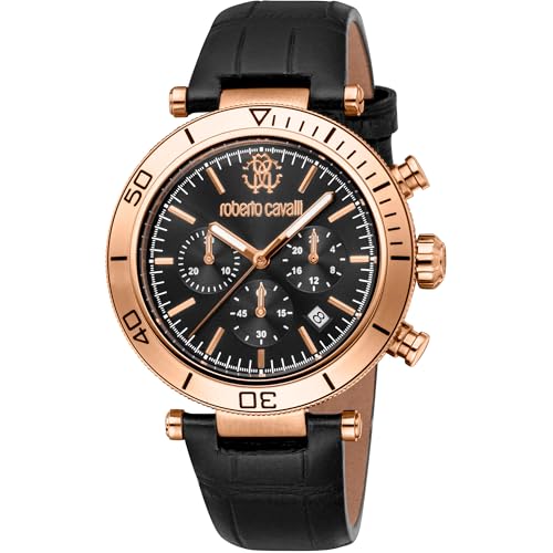 Roberto Cavalli Herren Analog Quarz Uhr mit Leder Armband RC5G128L0035 von Roberto Cavalli