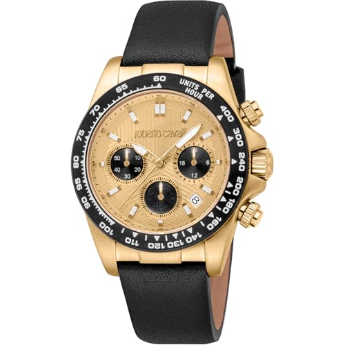 Roberto Cavalli Herren Analog Quarz Uhr mit Leder Armband RC5G135L0035 von Roberto Cavalli