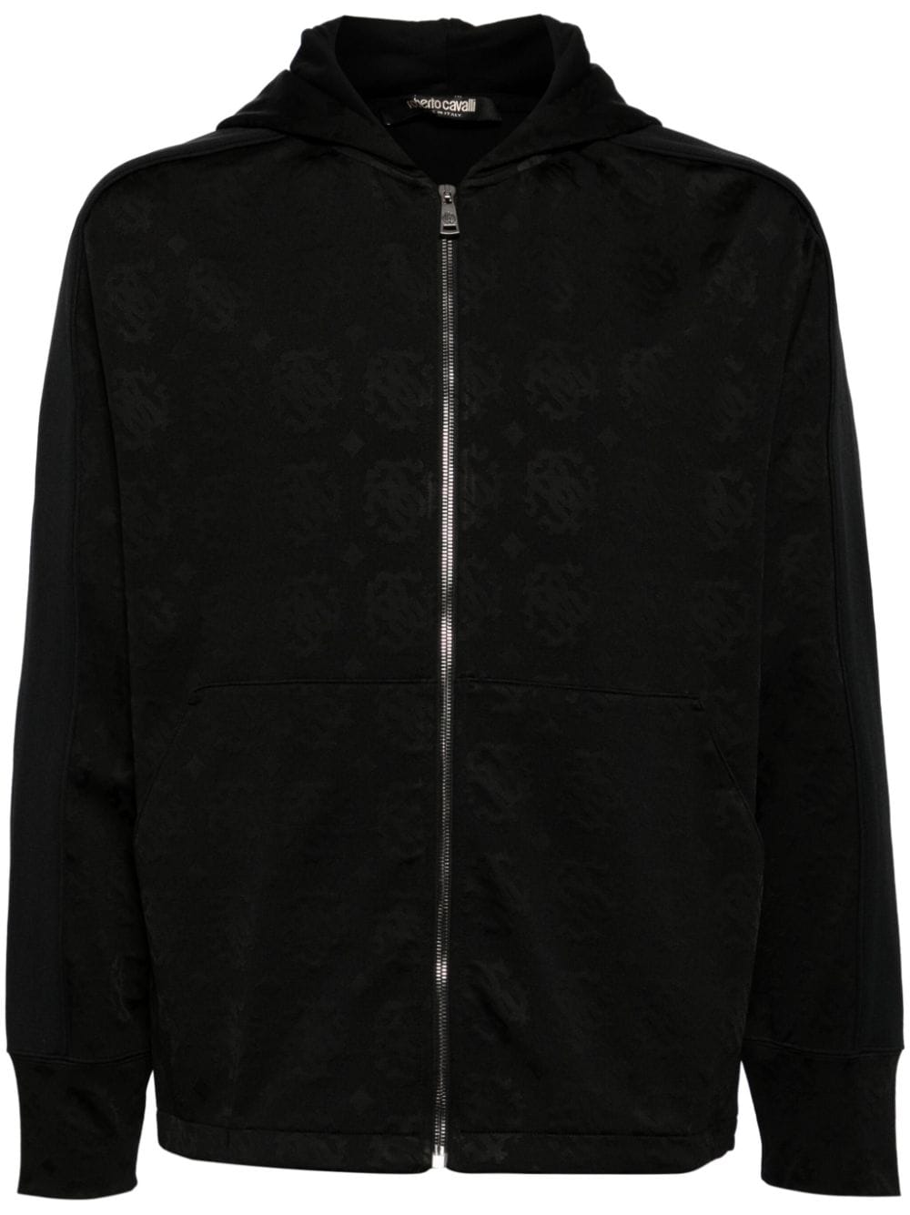 Roberto Cavalli Kapuzenjacke aus Logo-Jacquard - Schwarz von Roberto Cavalli