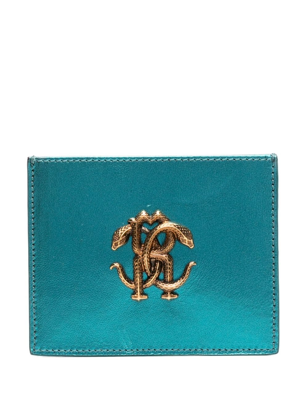 Roberto Cavalli Kartenetui mit Monogramm-Schild - Blau von Roberto Cavalli