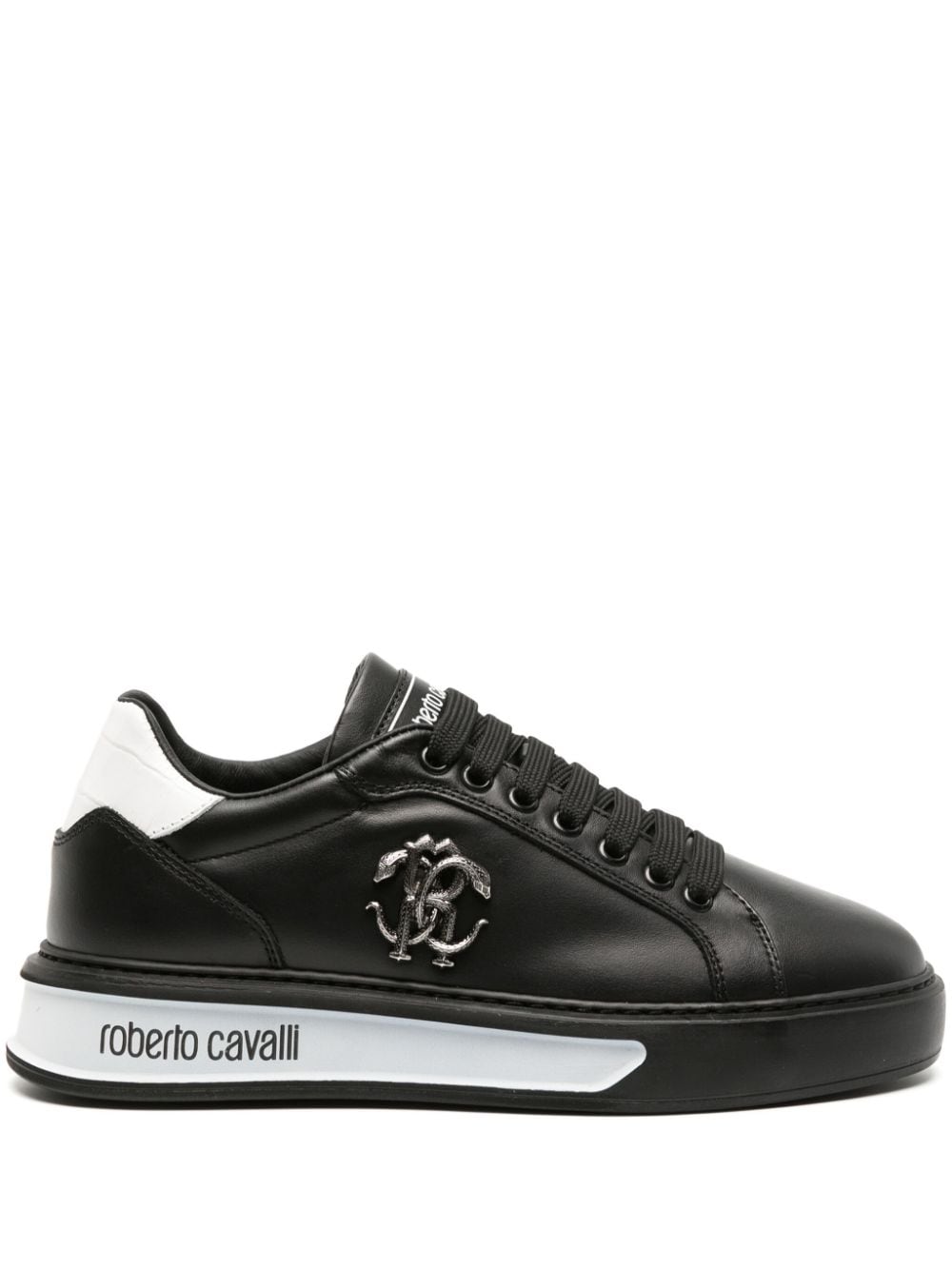 Roberto Cavalli Mirror Snake Sneakers - Schwarz von Roberto Cavalli