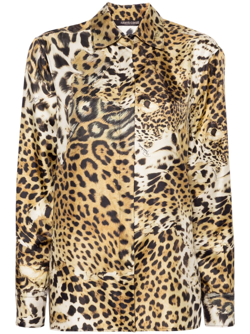 Roberto Cavalli Seidenhemd mit Leoparden-Print - Nude von Roberto Cavalli