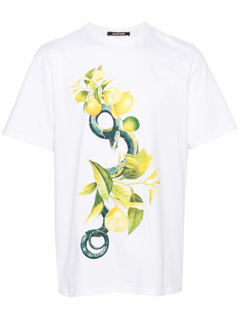 Roberto Cavalli T-Shirt mit Lemon and Snake-Print - Weiß von Roberto Cavalli