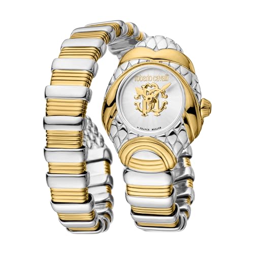 Roberto Cavalli by Franck Muller Damen Analog Quarz Uhr mit Edelstahl Armband RV1L162M0051 von Roberto Cavalli