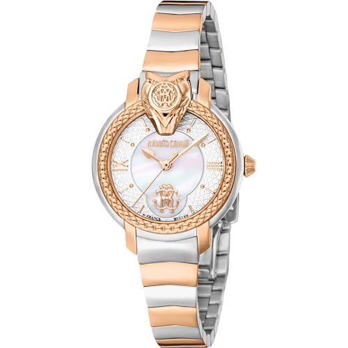 Roberto Cavalli by Franck Muller Damen Analog Quarz Uhr mit Edelstahl Armband RV1L215M0091 von Roberto Cavalli