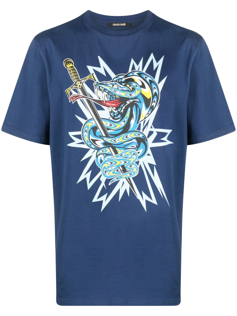 Roberto Cavalli T-Shirt mit grafischem Print - Blau von Roberto Cavalli
