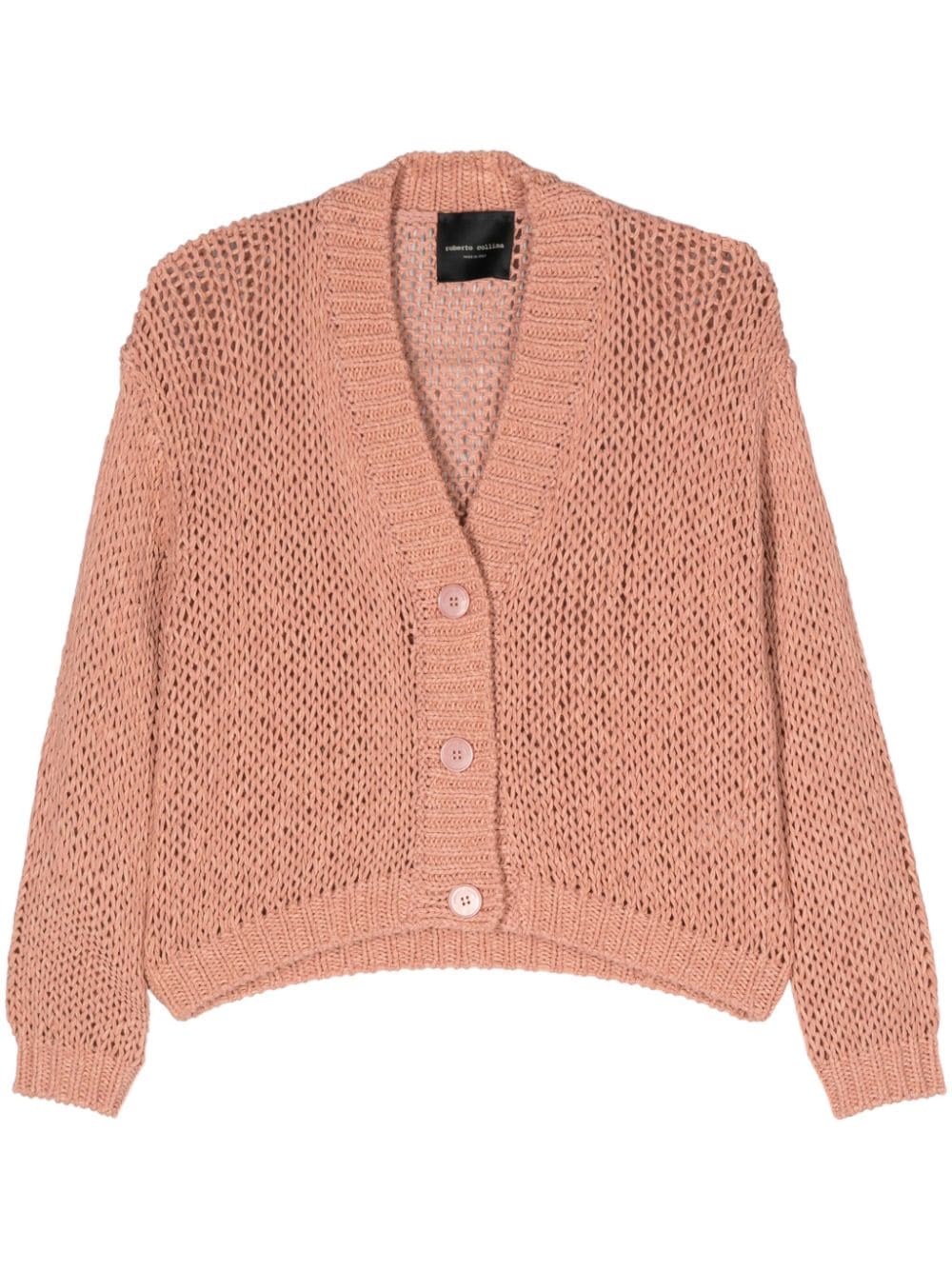 Roberto Collina Cardigan mit Lochstrickmuster - Rosa von Roberto Collina