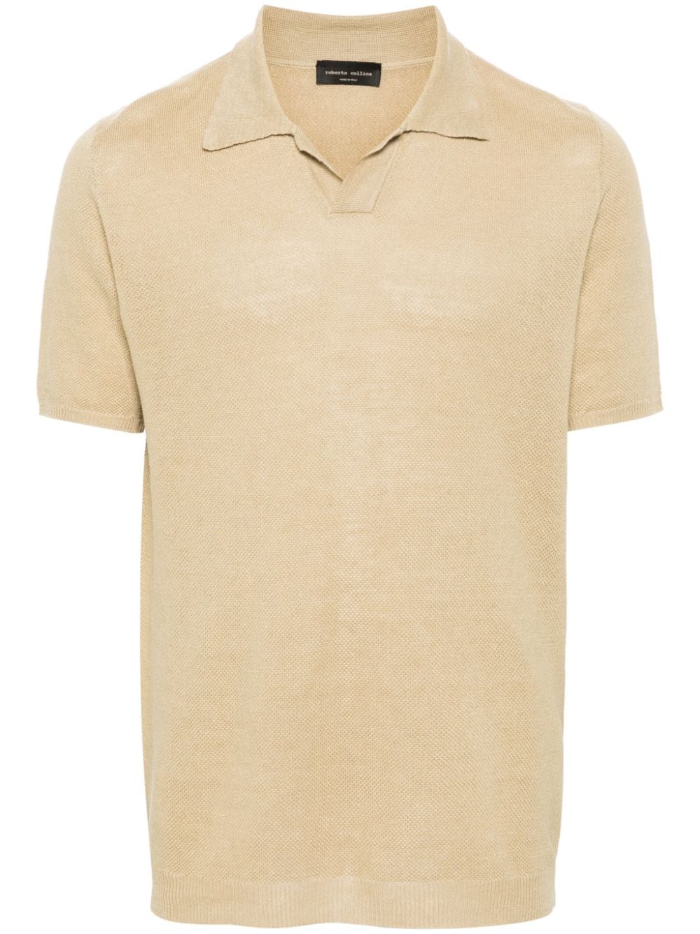 Roberto Collina Fein gestricktes Leinen-Poloshirt - Nude von Roberto Collina