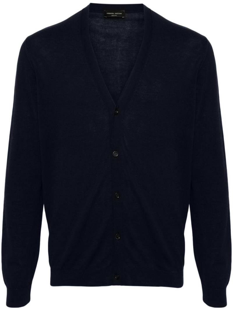 Roberto Collina Geknöpfter Feinstrick-Cardigan - Blau von Roberto Collina