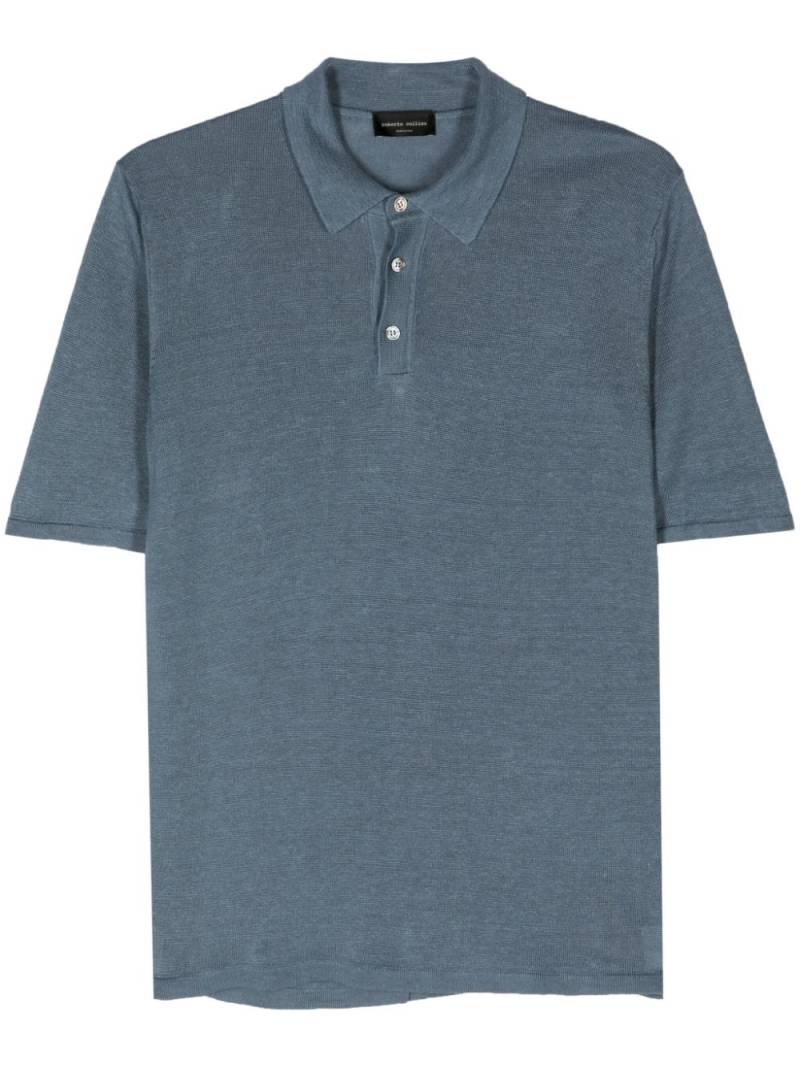 Roberto Collina Poloshirt aus Leinen - Blau von Roberto Collina