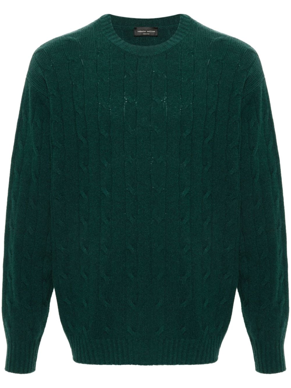 Roberto Collina Pullover mit Zopfmuster - Grün von Roberto Collina