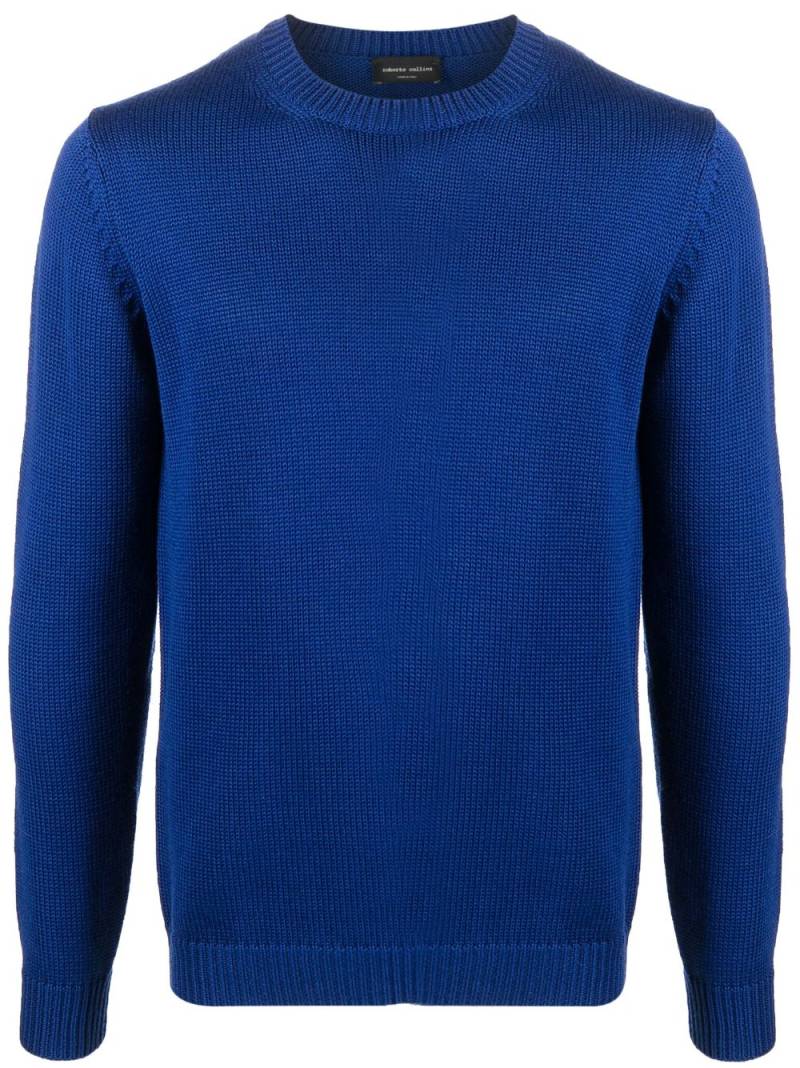 Roberto Collina Intarsien-Pullover mit Rundhalsausschnitt - Blau von Roberto Collina