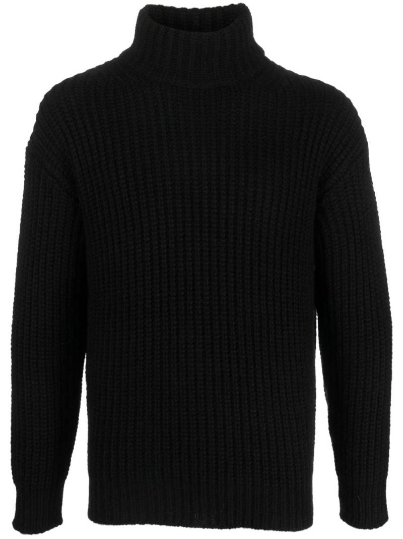 Roberto Collina Grob gestrickter Rollkragenpullover - Schwarz von Roberto Collina