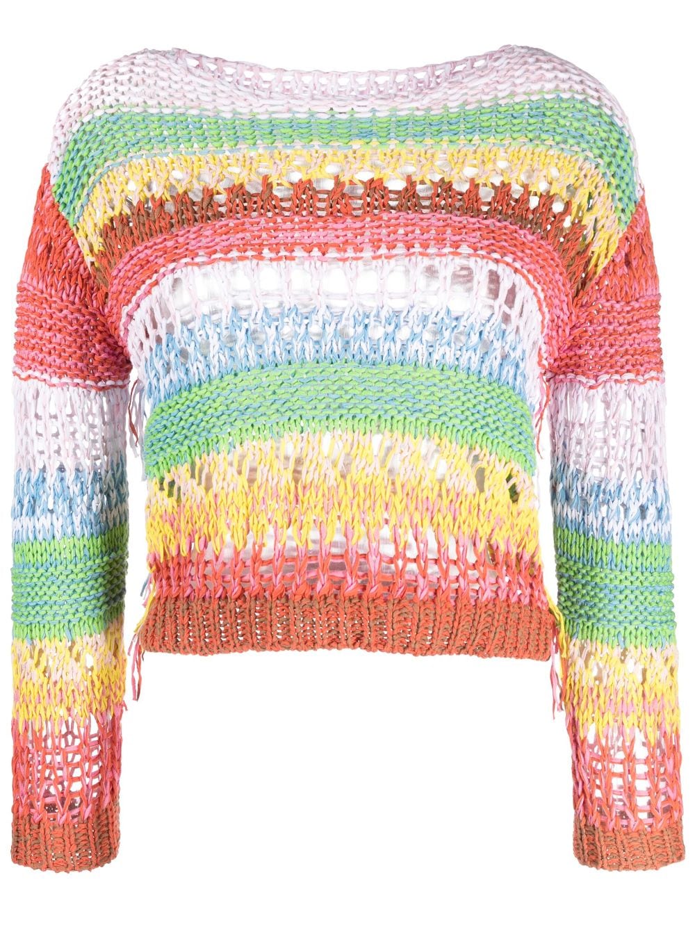 Roberto Collina Locker gestrickter Pullover mit Streifen - Grün von Roberto Collina